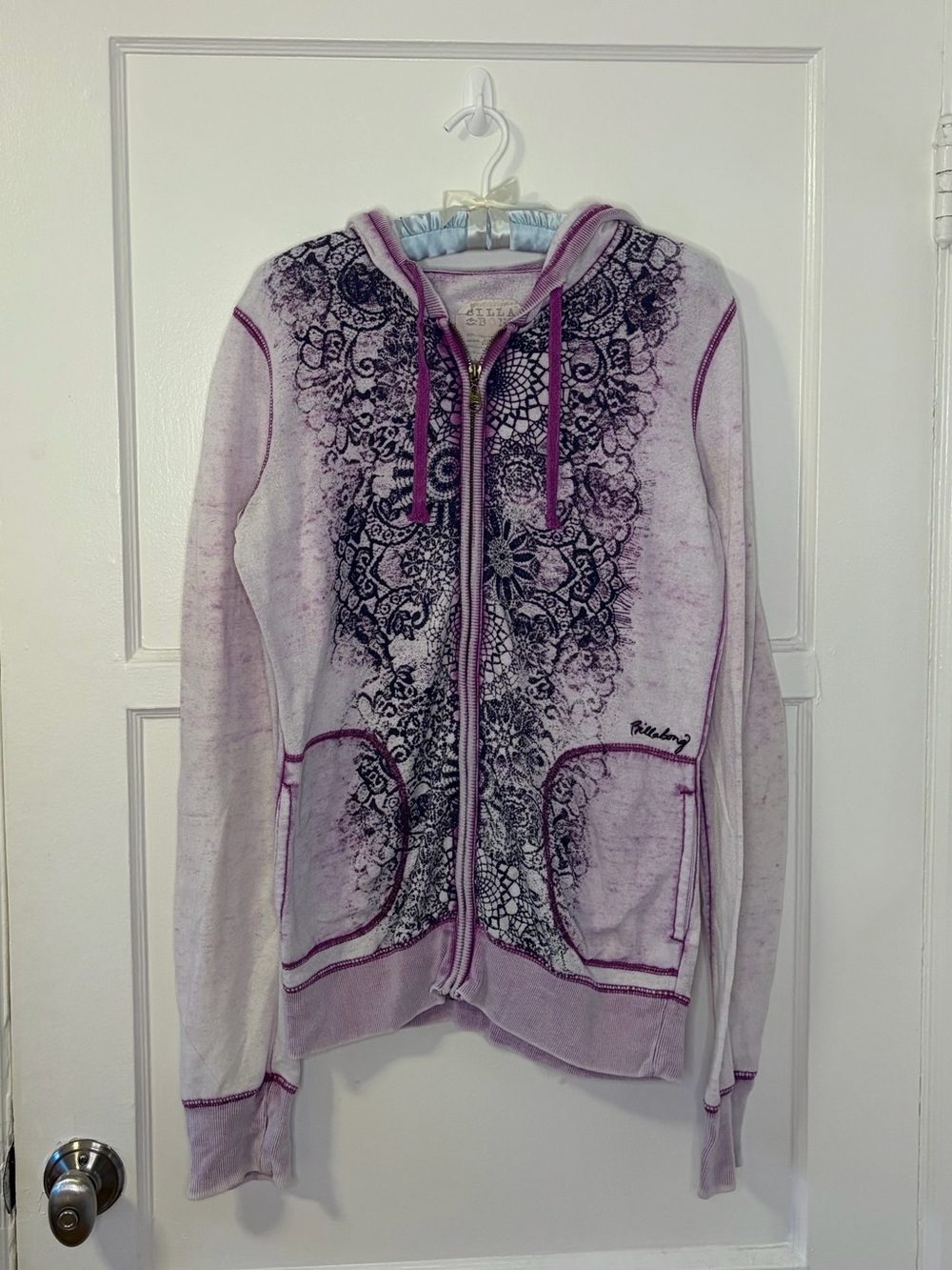 Billabong Vintage Paisley Zip Up Sweatshirt